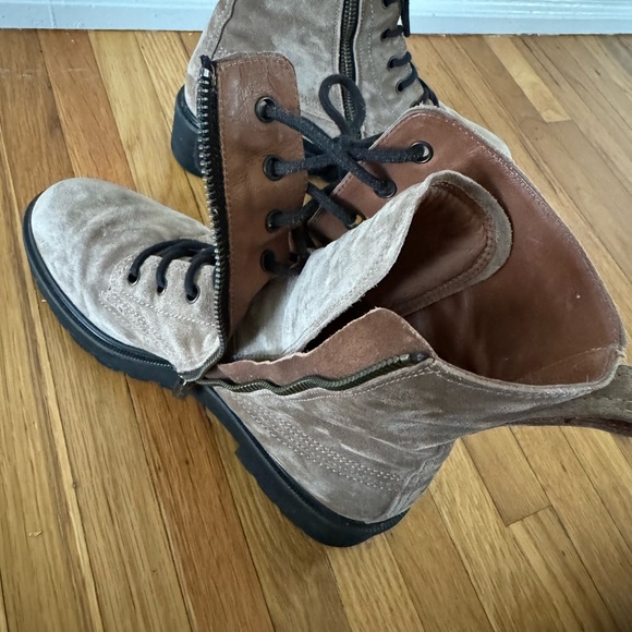 Paul Green Women Jackson Fine Brown Suede Combat Boots size 8US Austrian 5.5 - Picture 6 of 9